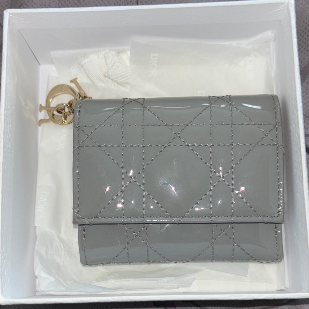 Dior Glossy Gray Women's Wallet